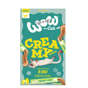 Creamy Snack avec bœuf 5x15g - Friandises à la crème pour chat - Wow