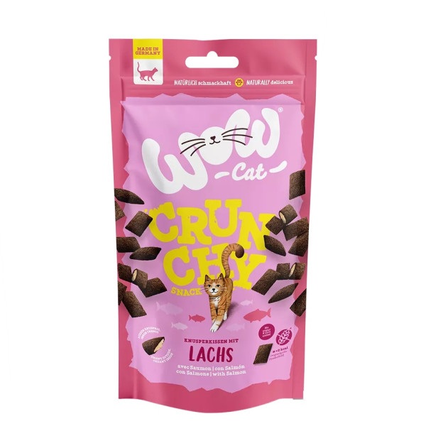 Crunchy Lachs Snack 60g - Knusprige Leckereien mit Katzenfüllung - Wow