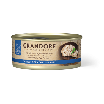 Hähnchen- und Wolfsbarschfilet 70g - Nassfutter - Grandorf