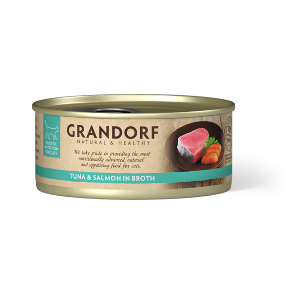 Filet de Thon et Saumon 70g - Nourriture humide - Grandorf