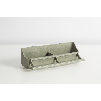 Doppel-Futterspender aus recyceltem Kunststoff - grau - 18 cm