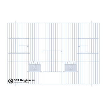 Chrome cage front with flaps and 3 doors - 60x40 cm - Ost