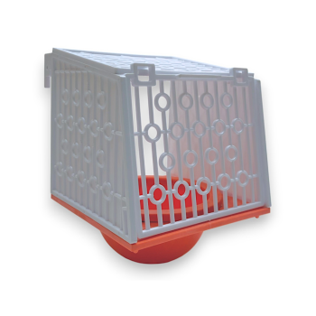 Oranje nest "Nummer 2" van 10 cm + witte nidhouder