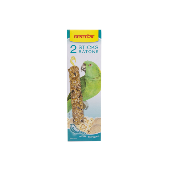 Bâtons de graines goût popcorn & riz pour perroquets