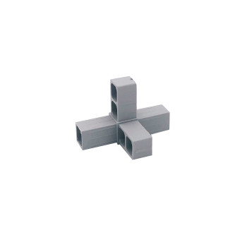 Connecteur 4 départs (3D) pour tube carré 20 x 20 x 1.5mm