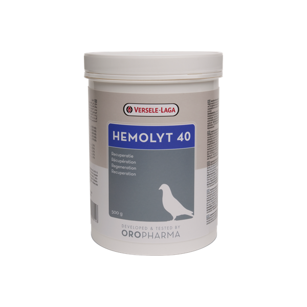 Hemolyt 40 500g - Mélange d'électrolytes et protéines animales pour pigeon - Oropharma