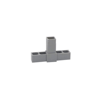 3-Start-Stecker (T-förmig) für Quadratisches Rohr 20 x 20 x 1,5 mm