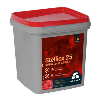 Stelliox 25 3kg - Bloques hidrófugos para ratas y ratones - 150x20g