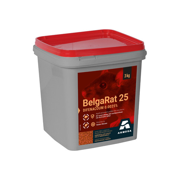 Belgarat 25 3kg - Tarwekorrels voor ratten en muizen - Los verpakt
