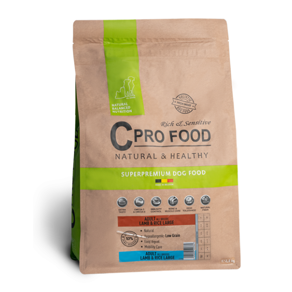Adulto Todas as Raças com cordeiro e arroz 15kg + 3kg Grátis - Grande - Ração para cães com mais de 25kg - CproFood