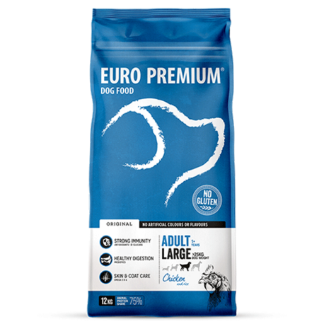 Adult Large Chicken & Rice 3kg - Brokken voor grote honden - Euro Premium Adult Large Chicken & Rice 3kg - Brokken voor grote honden - Euro Premium