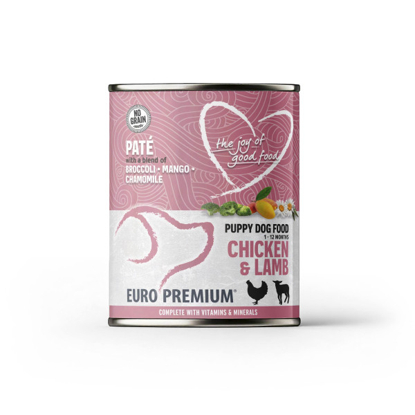 Paté Puppy Huhn & Lamm 400g - Welpenfutter mit Huhn und Lamm - Euro Premium