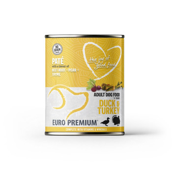 Paté Adulto Pato & Peru 400g - Patê para cães com pato e peru - Euro Premium