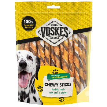 Twisted beef hide sticks with beef and chicken - 40 pieces