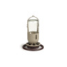 Miner's lamp-style glass waterer/feeder Miner's lamp-style glass waterer/feeder