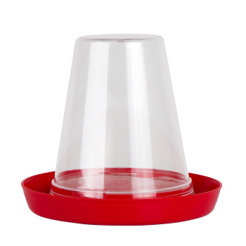 Abbeveratoio per pulcini e quaglie 0.6L - trasparente rosso