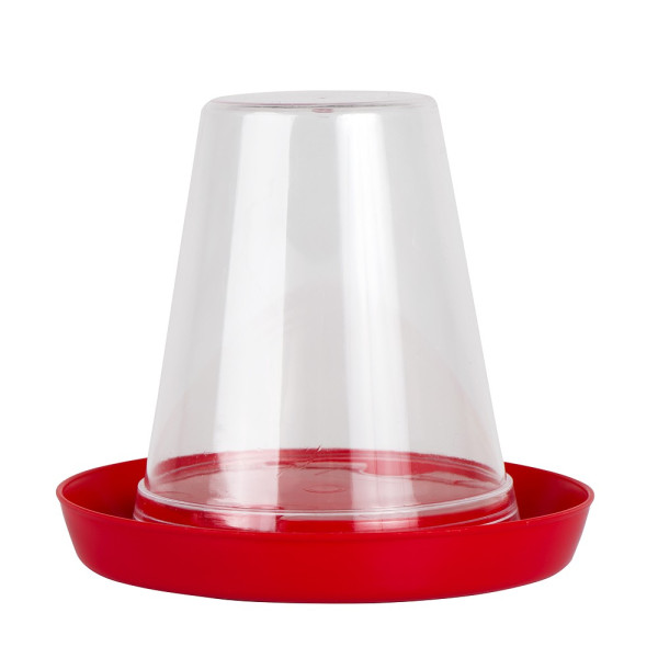 Abbeveratoio per pulcini e quaglie 0.6L - trasparente rosso