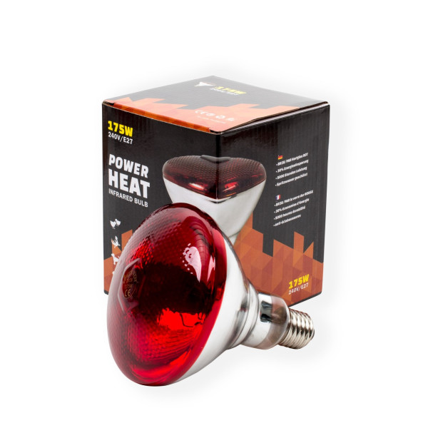 Bombilla infrarroja BR38 - 175W - 240V - E27 roja - Powerheat