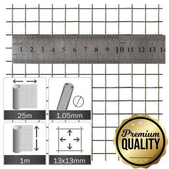 Rotolo di rete 13x13x1.05mm - 25m