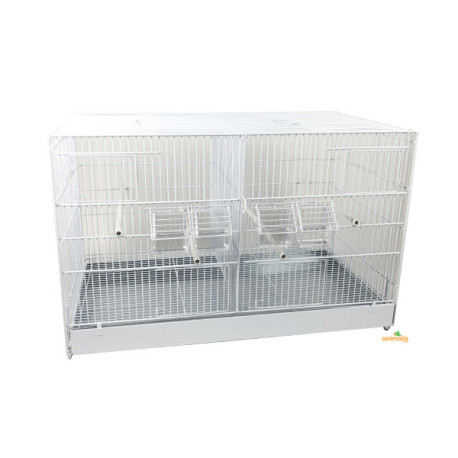 Gaiola Domus-Molinari 71cm laqueada em branco com paredes removíveis Gaiola Domus-Molinari 71cm laqueada em branco com paredes removíveis