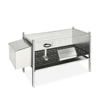 Stackable rabbit hutch with 2 compartments and 1 nest