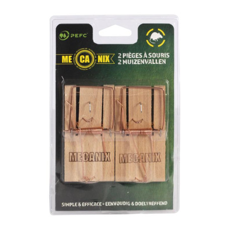 2 Holz-Mausefallen-Karten 2 Holz-Mausefallen-Karten