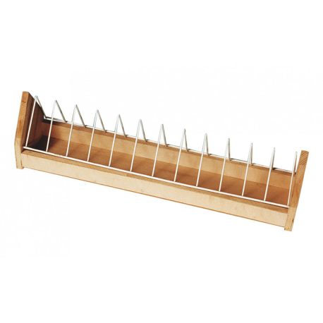 Holz-Futtertrog mit klappbarem Gitter für Tauben - 100 cm Holz-Futtertrog mit klappbarem Gitter für Tauben - 100 cm