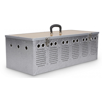 Cesta de aluminio con bebederos para palomas - 24 x 31 x 23 cm