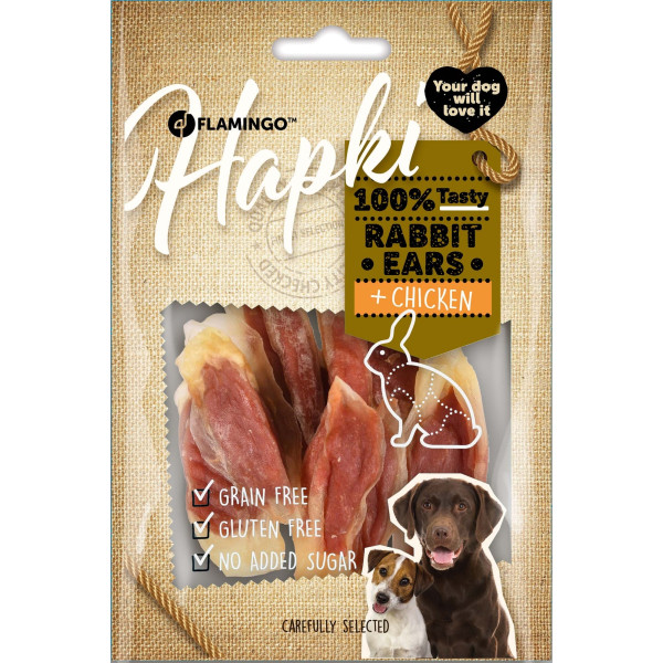 Orelhas de coelho com frango 85g - Hapki