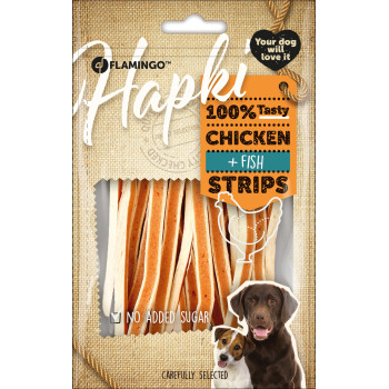 Lanières de poulet et poisson 85g - Hapki