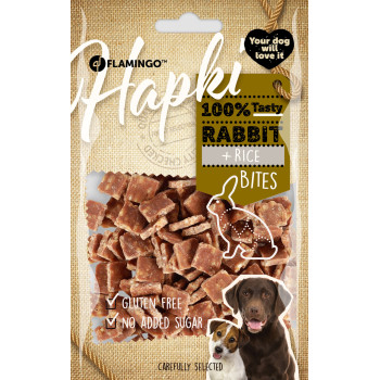 Pedaços de coelho e arroz 85g - Hapki