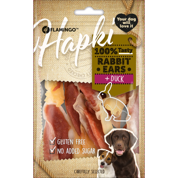 Oreilles de lapin avec canard 85g - Hapki