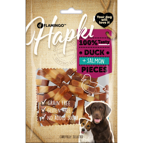 Morceaux de canard et de saumon 85g - Hapki Morceaux de canard et de saumon 85g - Hapki