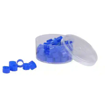 50 Anéis de Plástico para Pombos - 9mm x 8mm - Cor: Azul Escuro