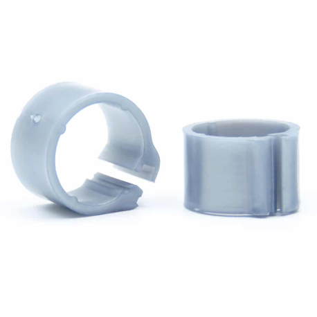 50 Plasticen Ringen Voor Duiven - 9mm x 8mm - Kleur: Grijs