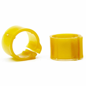 50 Anillos De Plástico Para Palomas - 9mm x 8mm - Color: Dorado