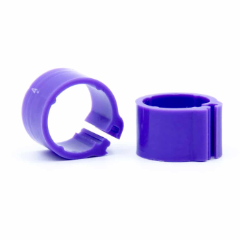 50 Anillos De Plástico Para Palomas - 9mm x 8mm - Color: Violeta