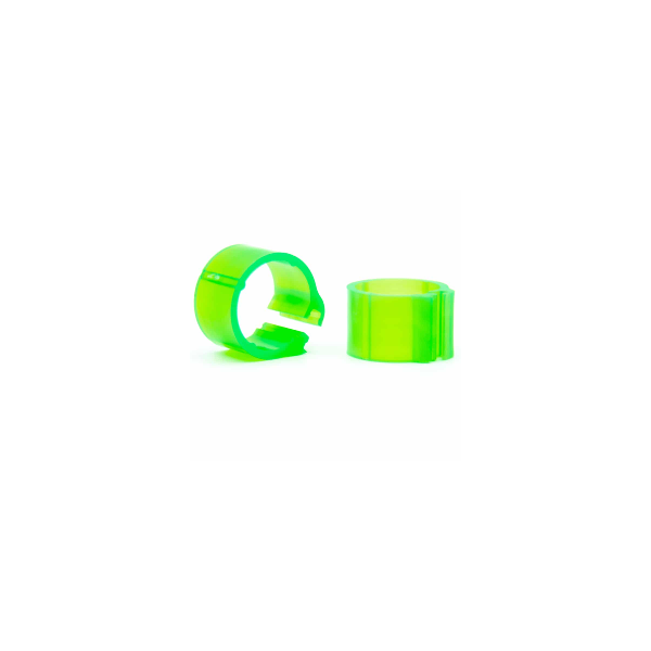50 Plastikringe für Tauben - 9mm x 8mm - Farbe: Neon Grün