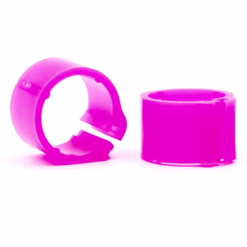 50 Anéis de Plástico para Pombos - 9mm x 8mm - Cor: Rosa