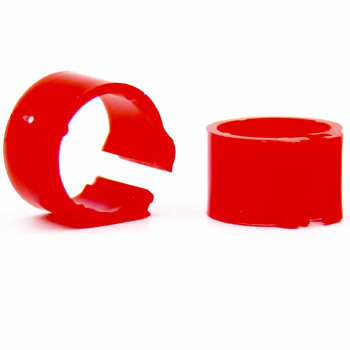 50 Anillos De Plástico Para Palomas - 9mm x 8mm - Color: Rojo