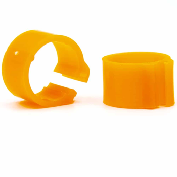 50 Anéis de Plástico para Pombos - 9mm x 8mm - Cor: Laranja Fluorescente