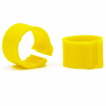 50 Anéis de Plástico Para Pombos - 9mm x 8mm - Cor: Amarelo