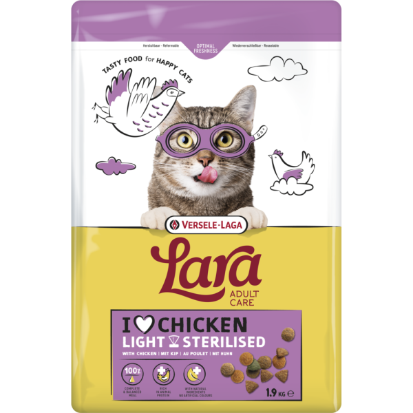 Lara adulto light esterilizado com frango 1,9 kg