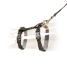 Reflective Large Cat Walking Set - Harness + Leash - Solid Black