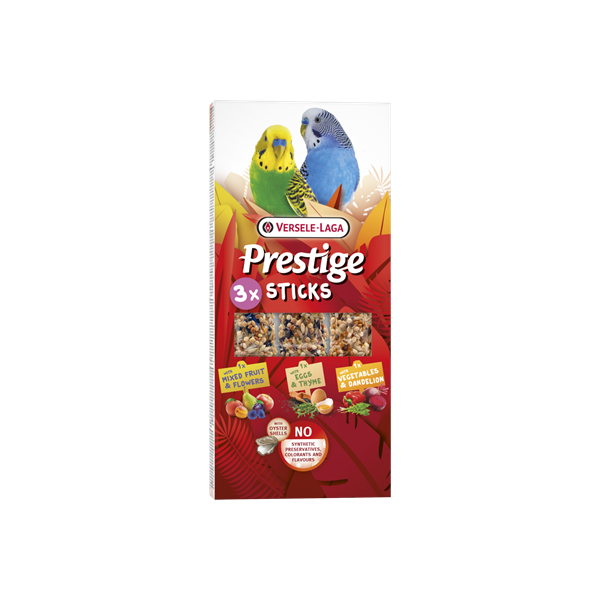 Variedade tripla de palitos de sementes para periquitos pequenos 3 sabores - 3 palitos