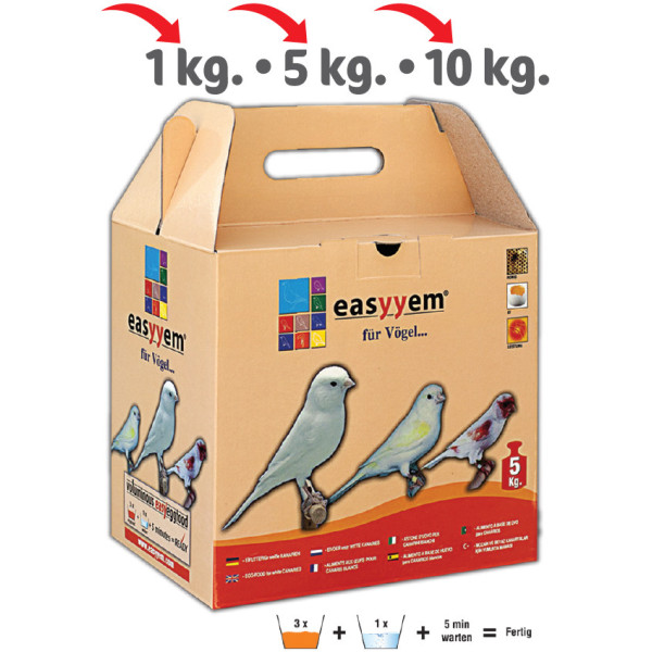 Pâtée blanche aux œufs pour oiseaux à fond blanc 5Kg - Easyyem