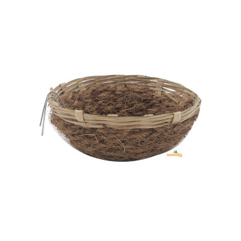 Nid en osier et coco avec crochet - 17cm