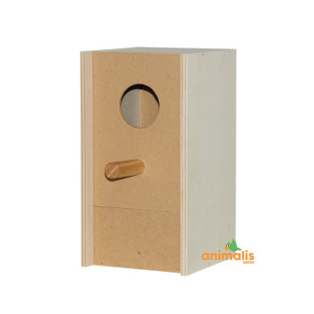 Nest box for small parakeets with front opening - 13.5 x 13.5 x 24 cm
