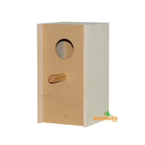 Nido per piccoli pappagalli con apertura frontale - 13,5 x 13,5 x 24 cm