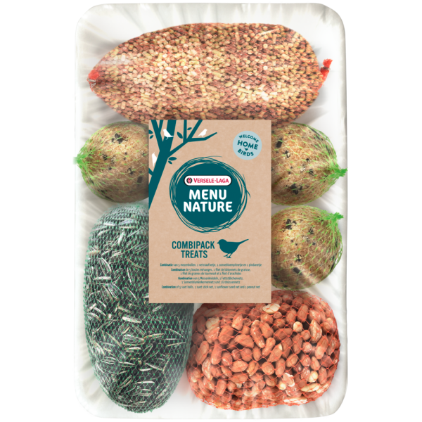 Winter plate - 5 balls, 1 fillet of grease sticks, 1 fillet of sunflower seeds and 1 fillet of peanuts.